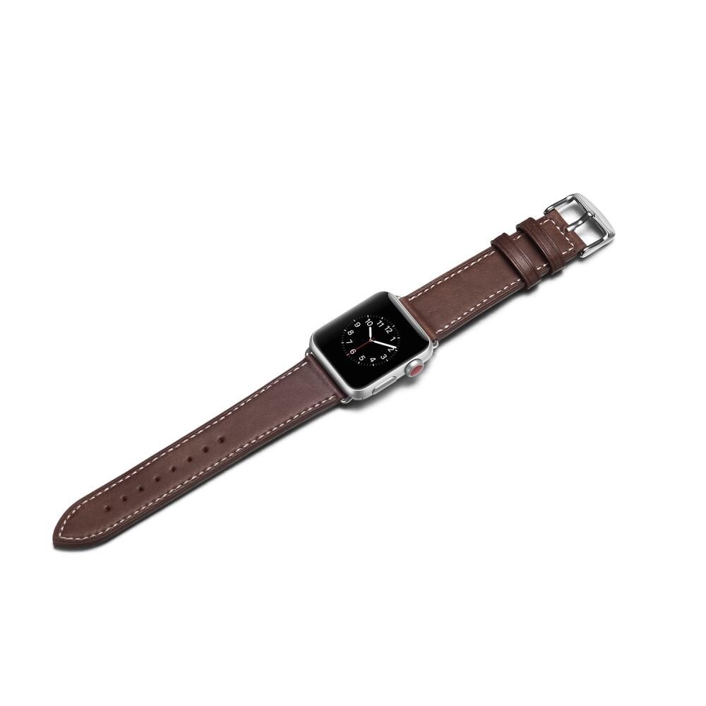 Apple Watch Series 7 41mm Armbånd i ægte læder, Brun