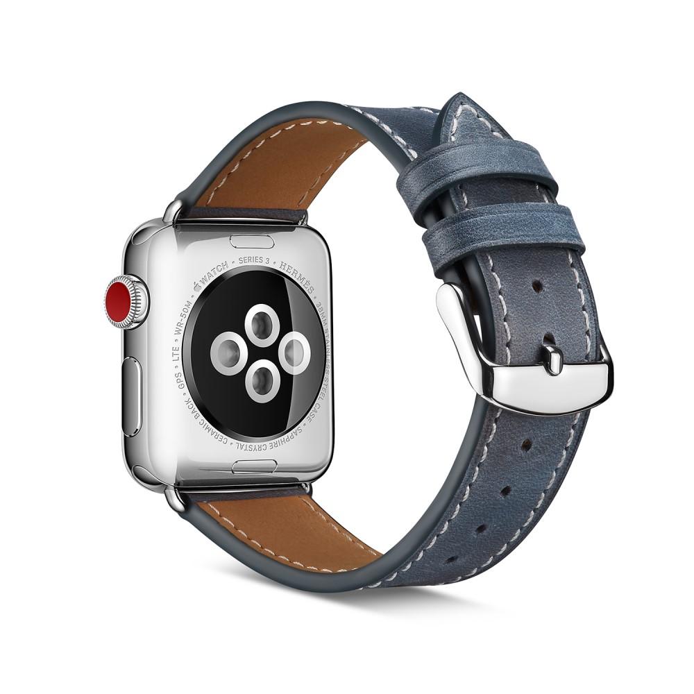 Apple Watch Ultra 49mm 1st Gen Armbånd i ægte læder, Blå