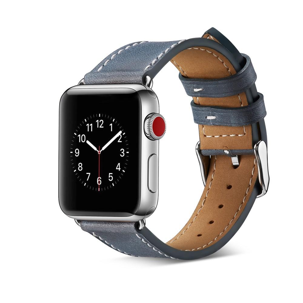 Apple Watch Ultra 49mm 1st Gen Armbånd i ægte læder, Blå