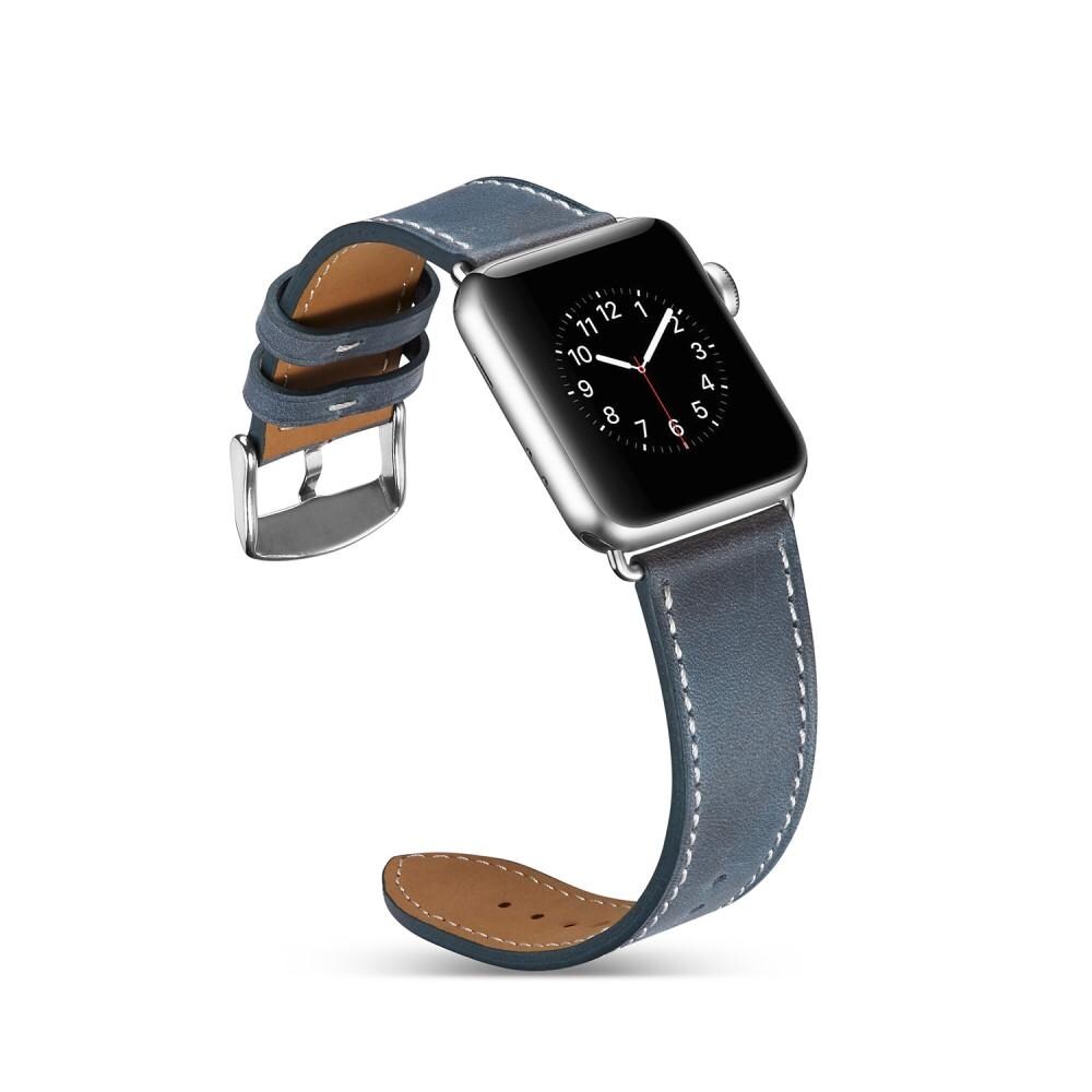 Apple Watch Ultra 49mm 1st Gen Armbånd i ægte læder, Blå