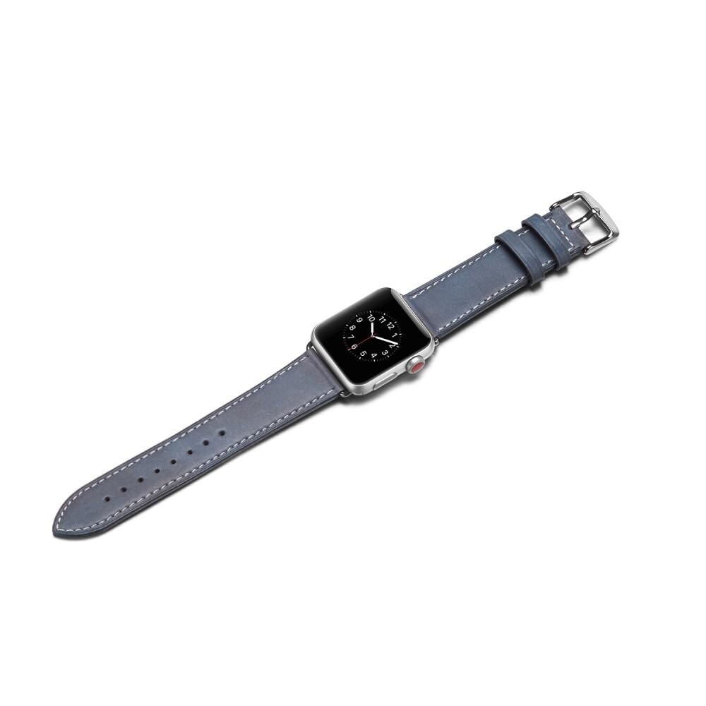 Apple Watch Ultra 49mm 1st Gen Armbånd i ægte læder, Blå