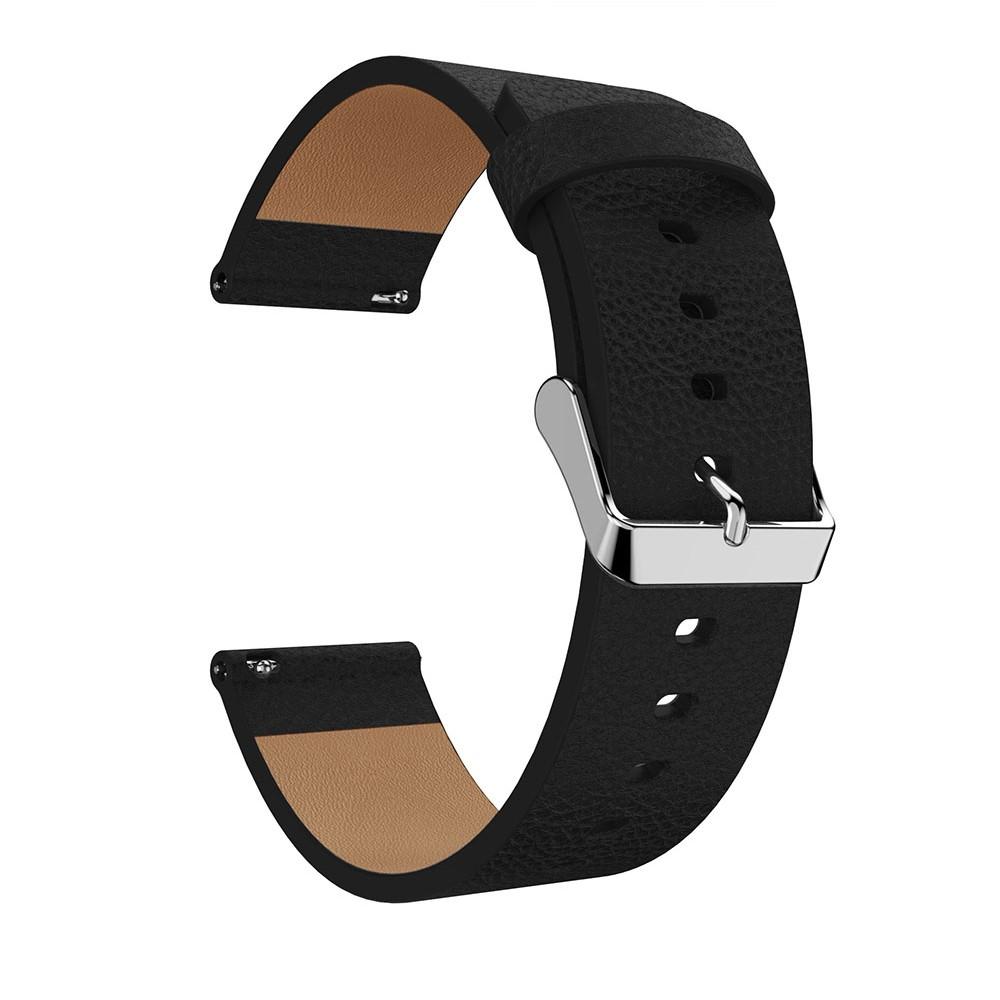 Fitbit Versa/Versa 2 Armbånd i ægte læder, Sort