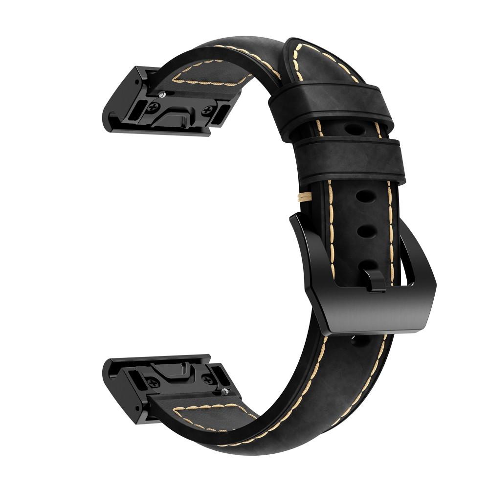 Garmin Fenix 7 Armbånd i ægte læder, Sort