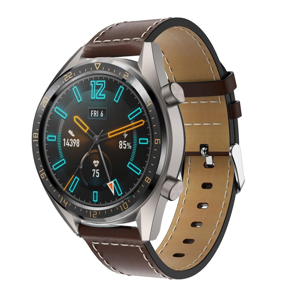 Huawei Watch GT 2 46mm/Watch GT 2e/Watch GT Armbånd i ægte læder, Brun