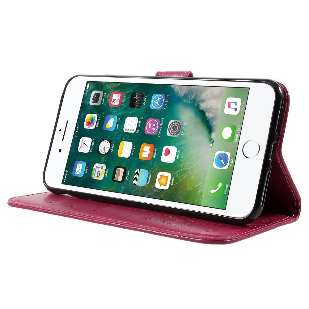iPhone 7 Plus/iPhone 8 Plus Mobiletui med sommerfugle, Lyserød