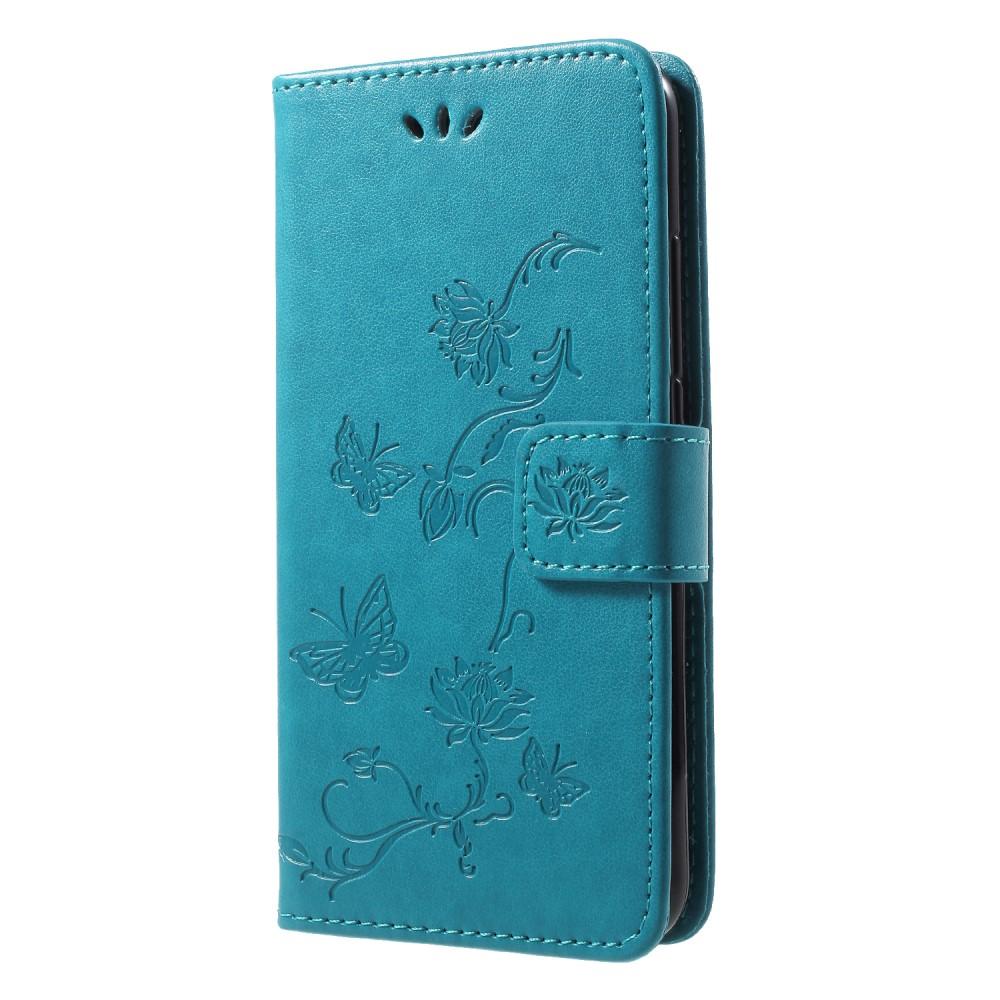 Huawei P20 Lite Mobiletui med sommerfugle, Blå