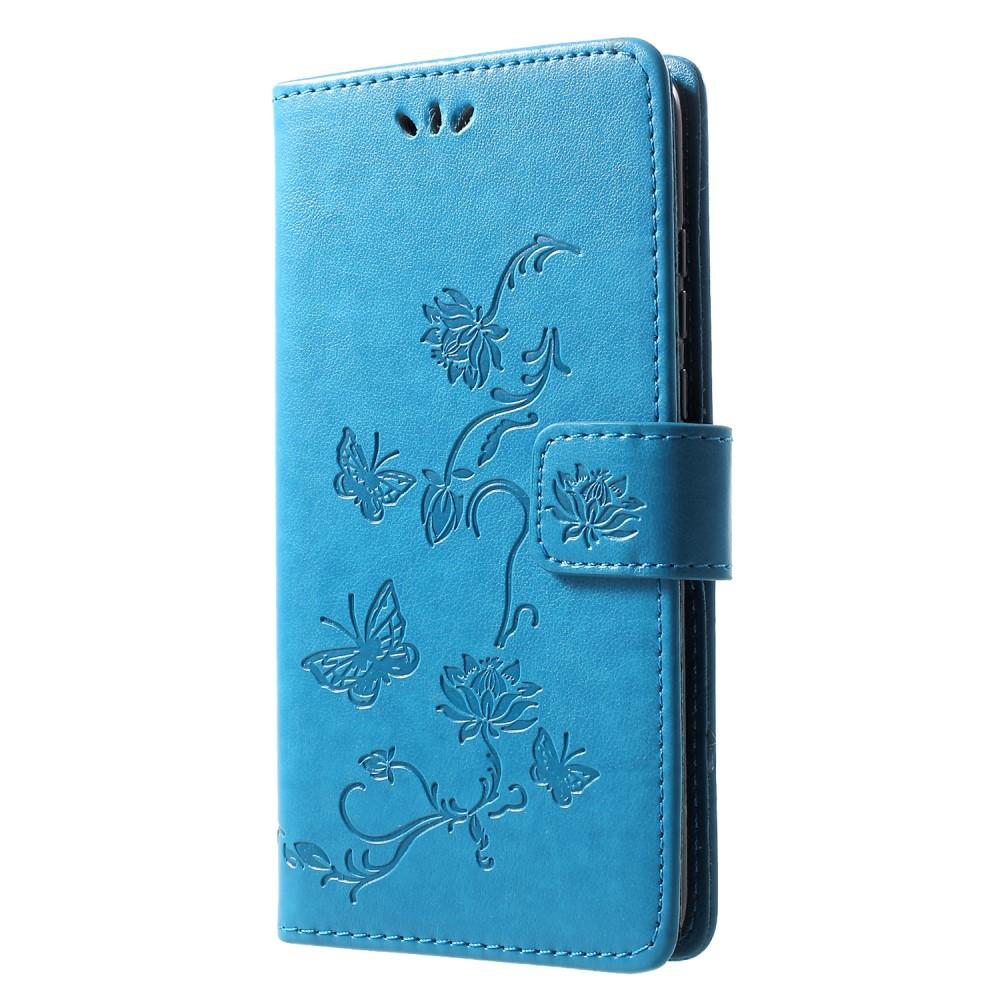 Huawei P30 Lite Mobiletui med sommerfugle, Blå