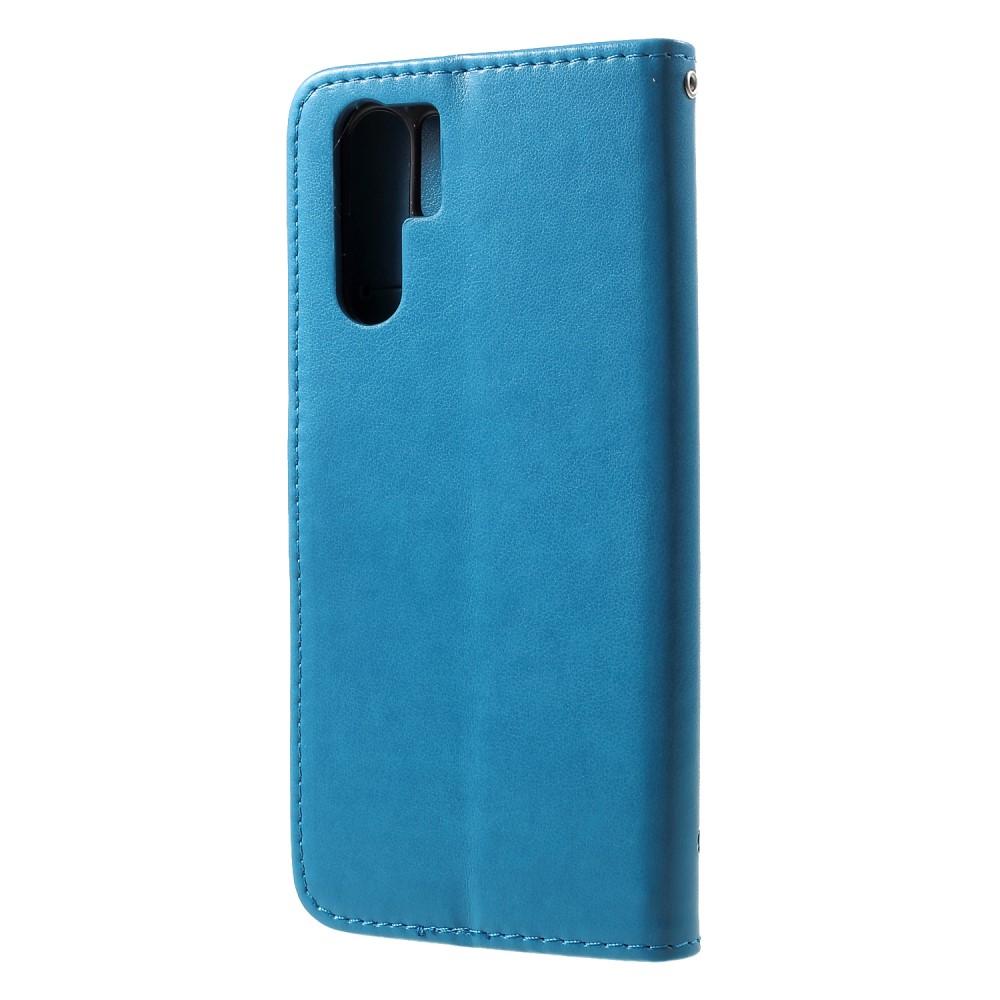 Huawei P30 Pro Mobiletui med sommerfugle, Blå