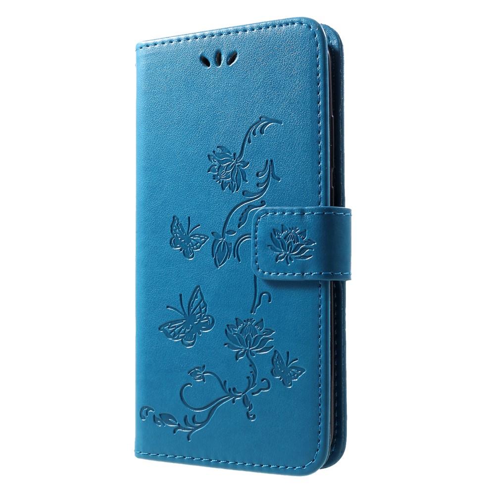 Huawei P Smart 2019 Mobiletui med sommerfugle, Blå