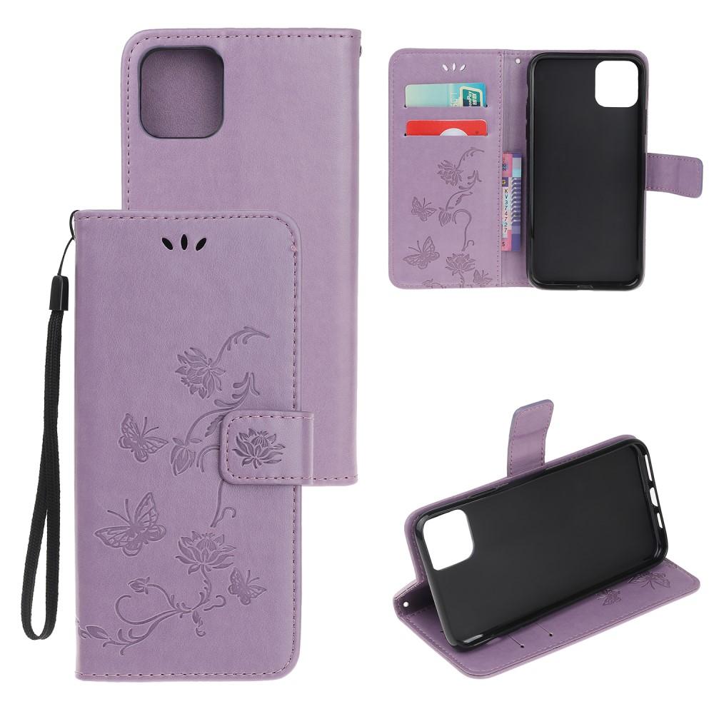 iPhone 11 Mobiletui med sommerfugle, Lilla