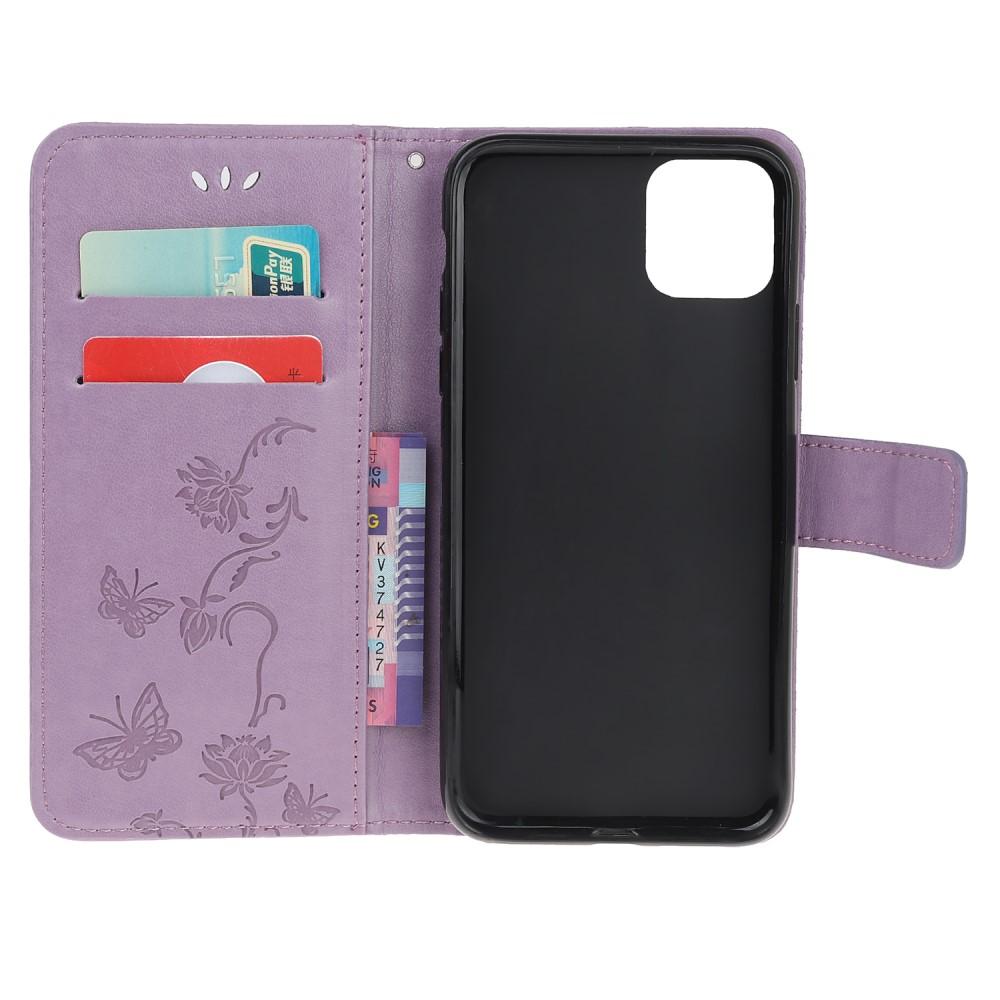 iPhone 11 Mobiletui med sommerfugle, Lilla