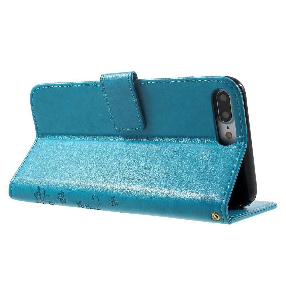 iPhone 7 Plus/iPhone 8 Plus Mobiletui med sommerfugle, Blå