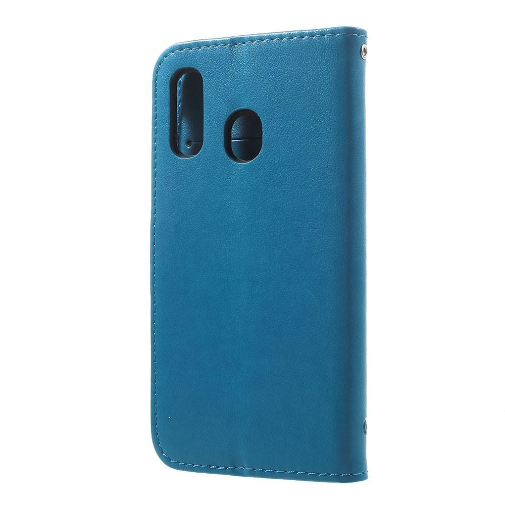 Samsung Galaxy A20e Mobiletui med sommerfugle, Blå