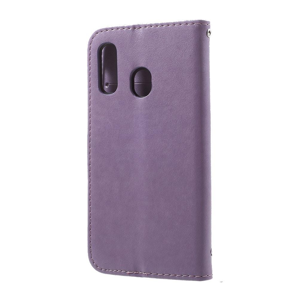 Samsung Galaxy A40 Mobiletui med sommerfugle, Lilla