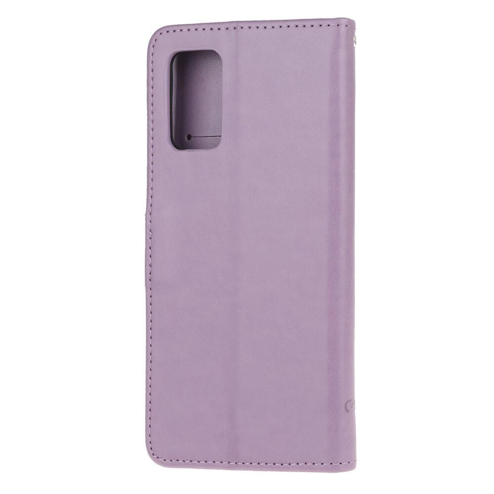 Samsung Galaxy S20 Mobiletui med sommerfugle, Lilla