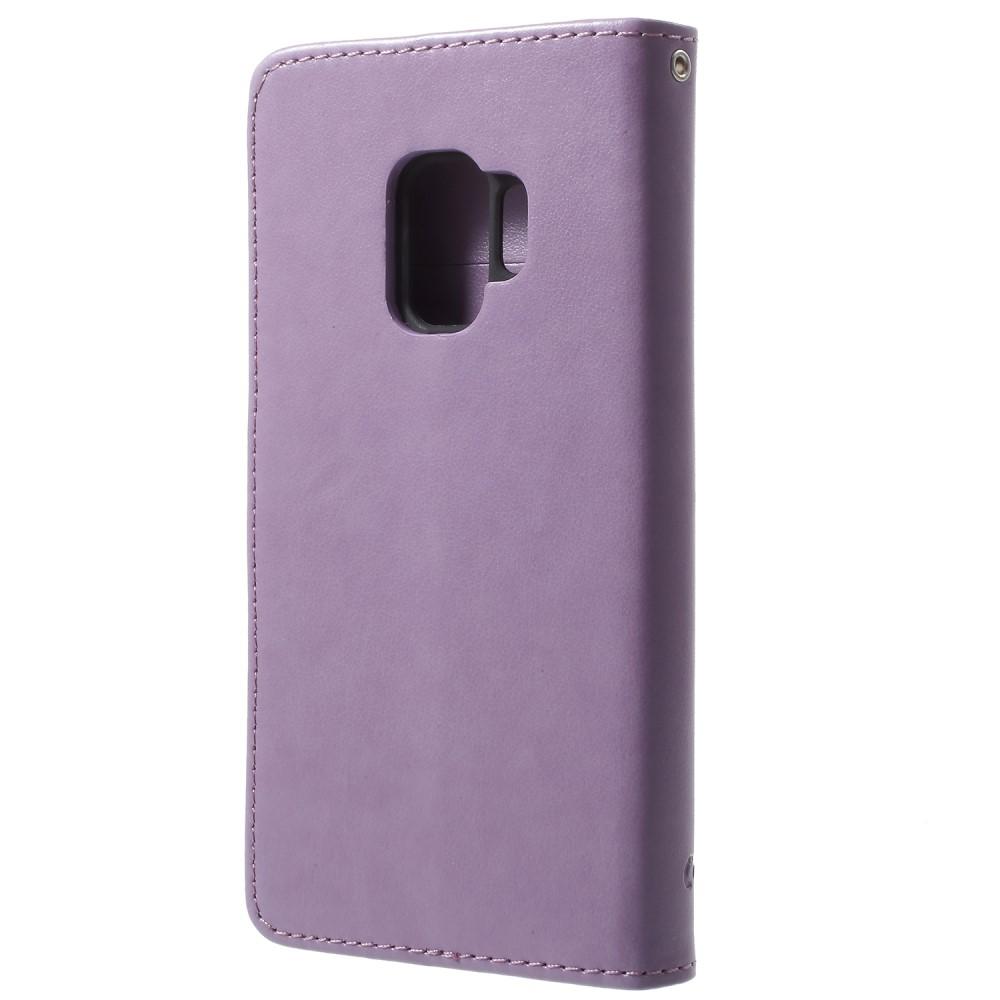 Samsung Galaxy S9 Mobiletui med sommerfugle, Lilla