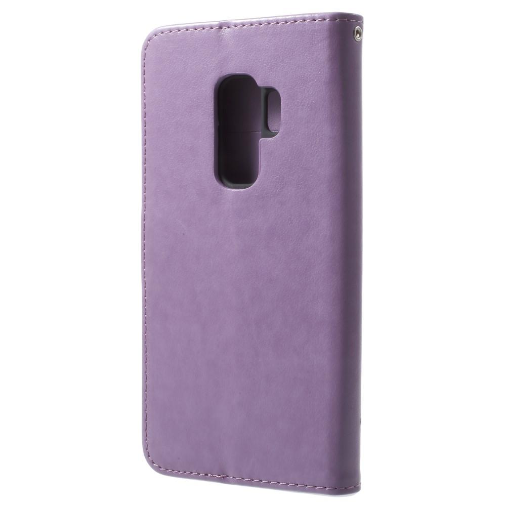 Samsung Galaxy S9 Plus Mobiletui med sommerfugle, Lilla