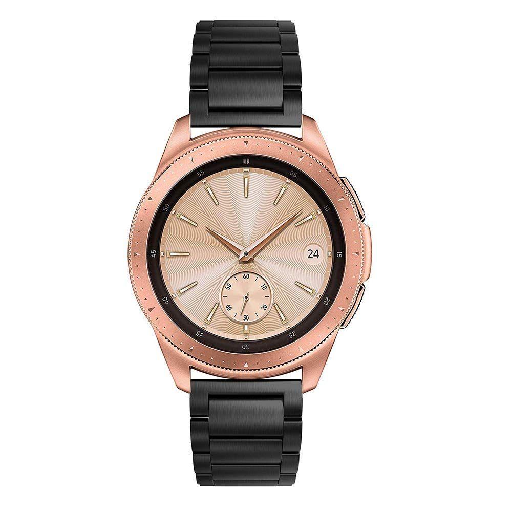 Samsung Galaxy Watch 42mm Stilrent linkarmbånd i metal, Sort