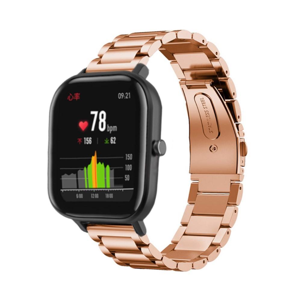 Amazfit GTS/GTS 2 Stilrent linkarmbånd i metal, Rose guld