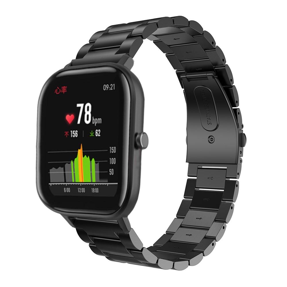 Amazfit GTS/GTS 2 Stilrent linkarmbånd i metal, Sort