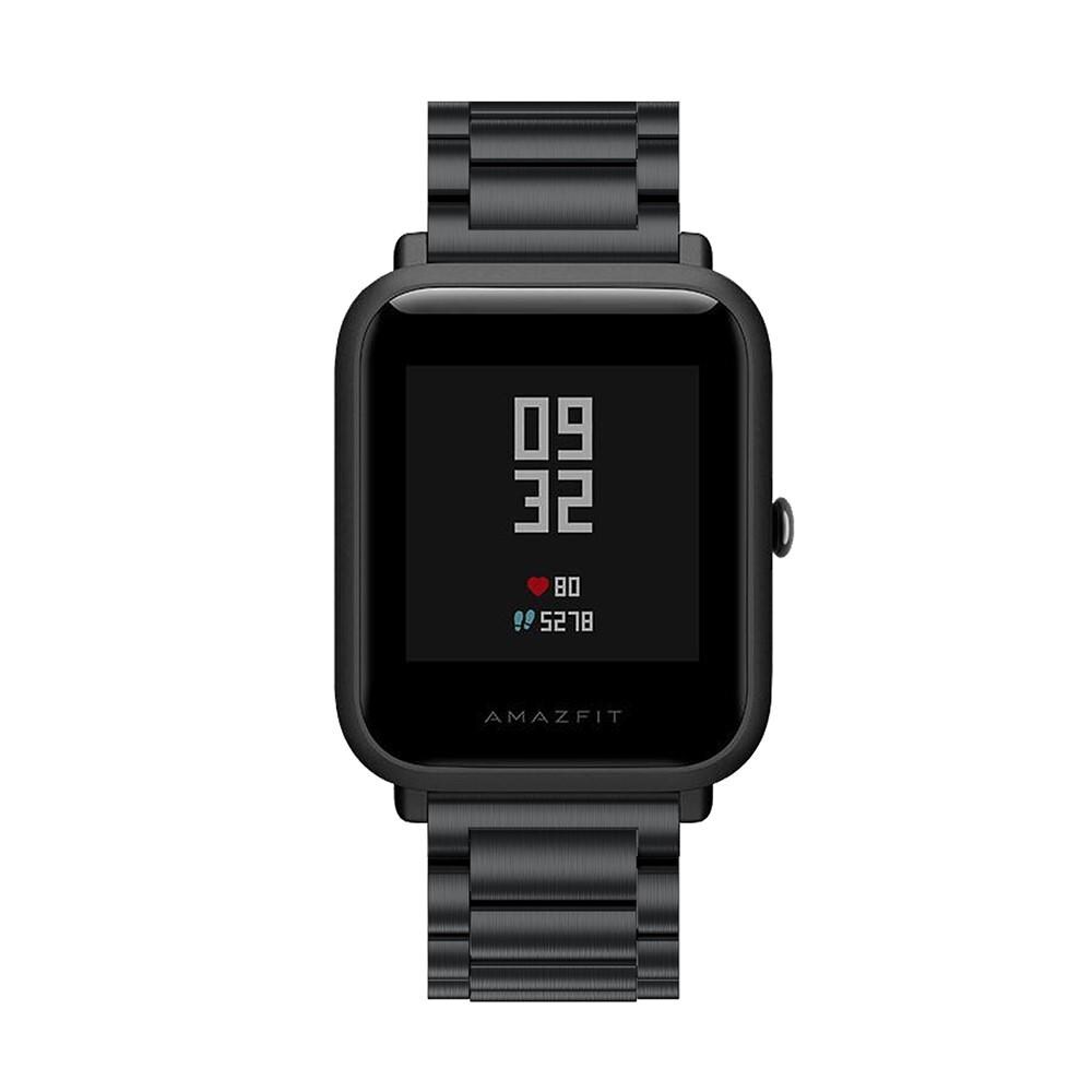 Amazfit GTS/GTS 2 Stilrent linkarmbånd i metal, Sort