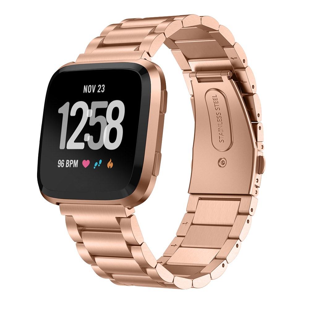 Fitbit Versa/Versa 2 Stilrent linkarmbånd i metal, Rose guld