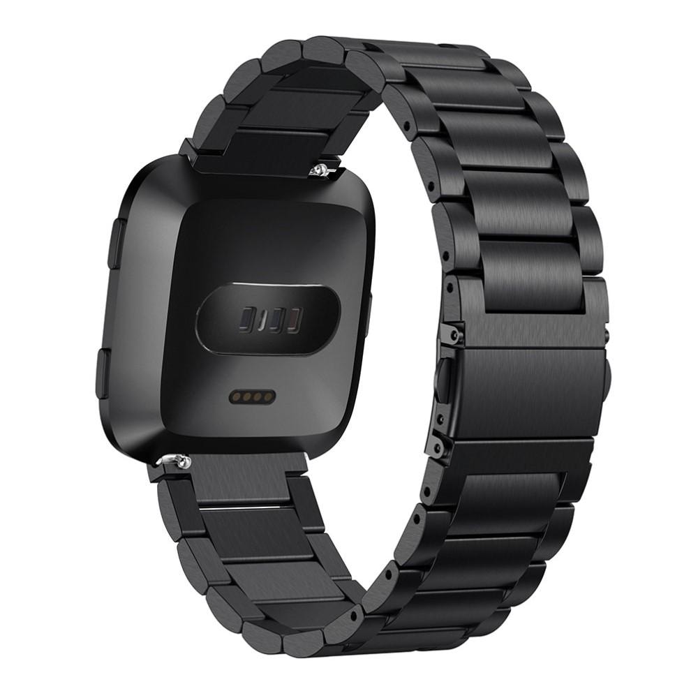 Fitbit Versa/Versa 2 Stilrent linkarmbånd i metal, Sort
