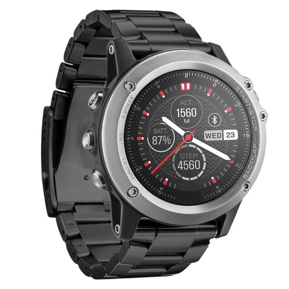 Garmin Fenix 3/Fenix 3 HR Stilrent linkarmbånd i metal, Sort