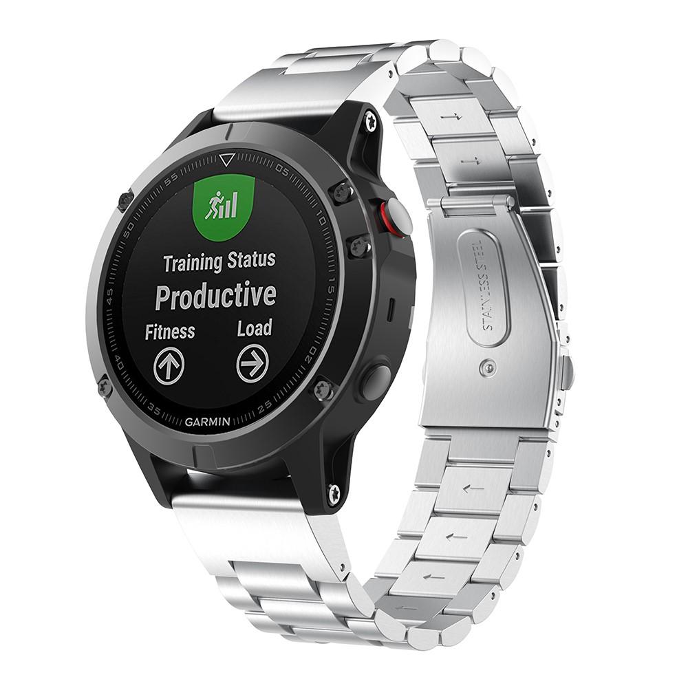 Garmin Instinct 3 50mm Stilrent linkarmbånd i metal, Sølv