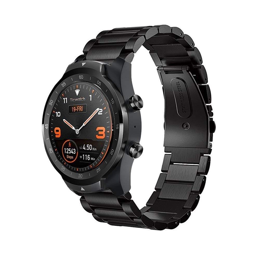 Mobvoi Ticwatch Pro/Ticwatch S2/Ticwatch E2 Stilrent linkarmbånd i metal, Sort
