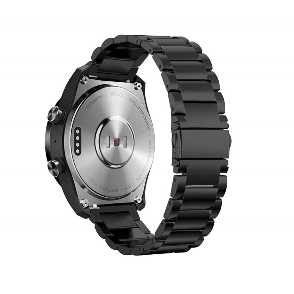 Mobvoi Ticwatch Pro/Ticwatch S2/Ticwatch E2 Stilrent linkarmbånd i metal, Sort