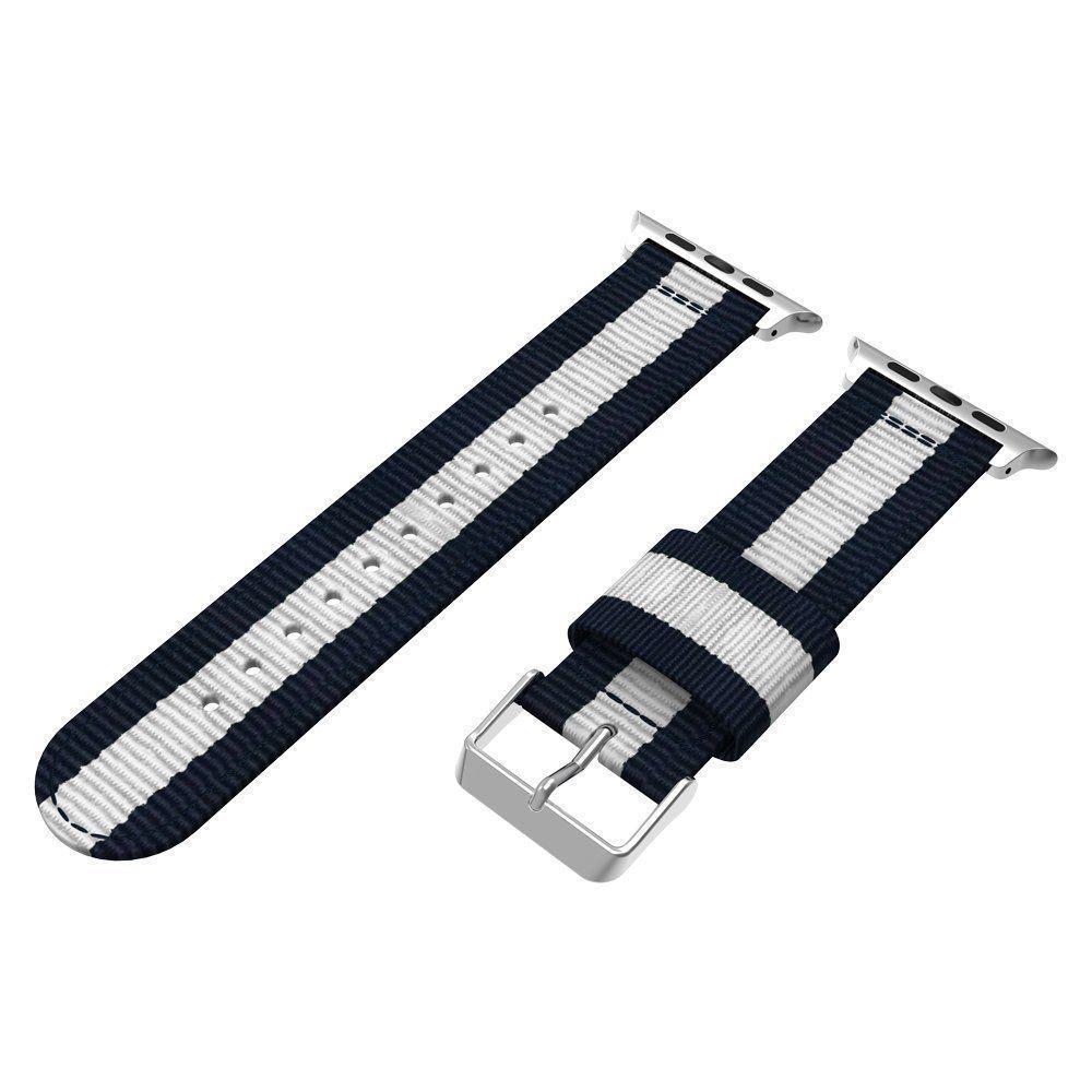Apple Watch SE 40mm Armbånd i nylon, blå/hvid