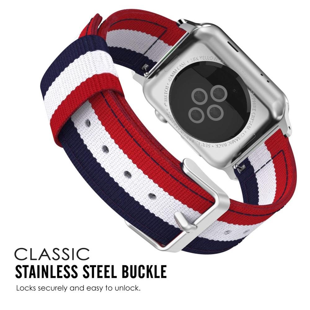 Apple Watch SE 40mm Armbånd i nylon, blå/hvid/rød