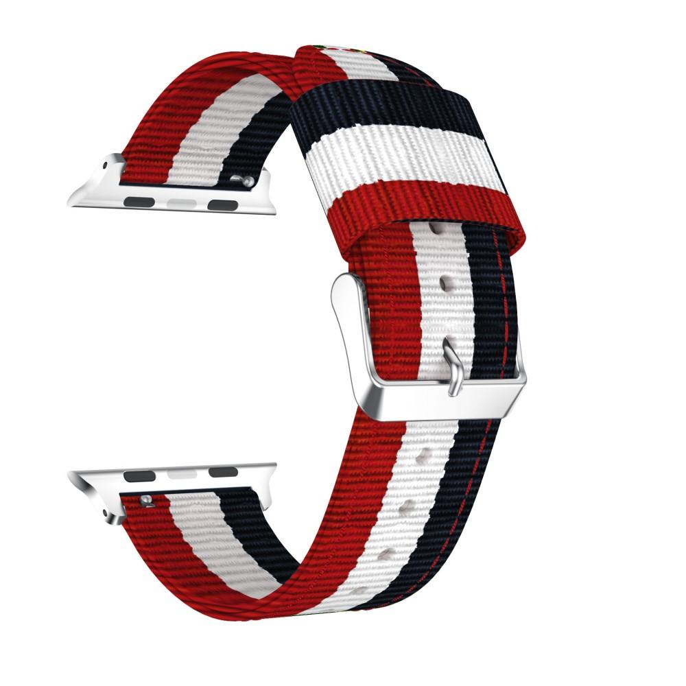 Apple Watch SE 40mm Armbånd i nylon, blå/hvid/rød