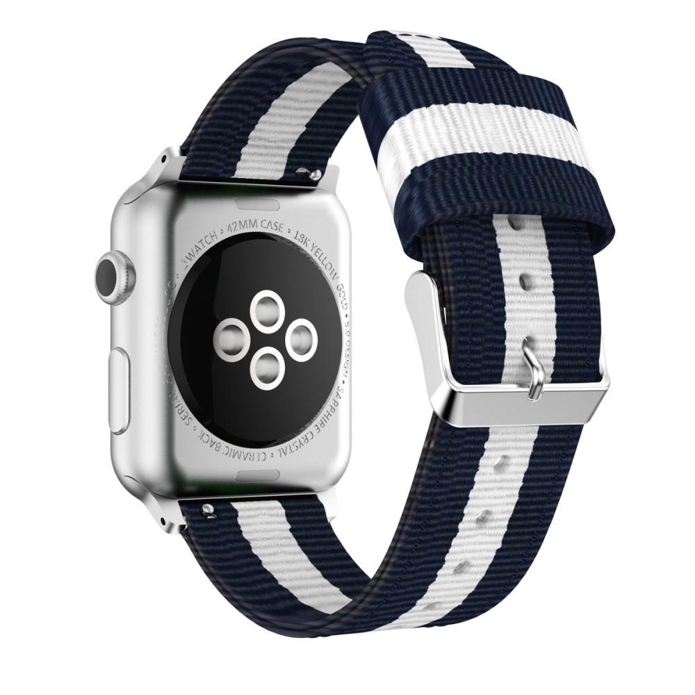 Apple Watch Series 8 45mm Armbånd i nylon, blå/hvid