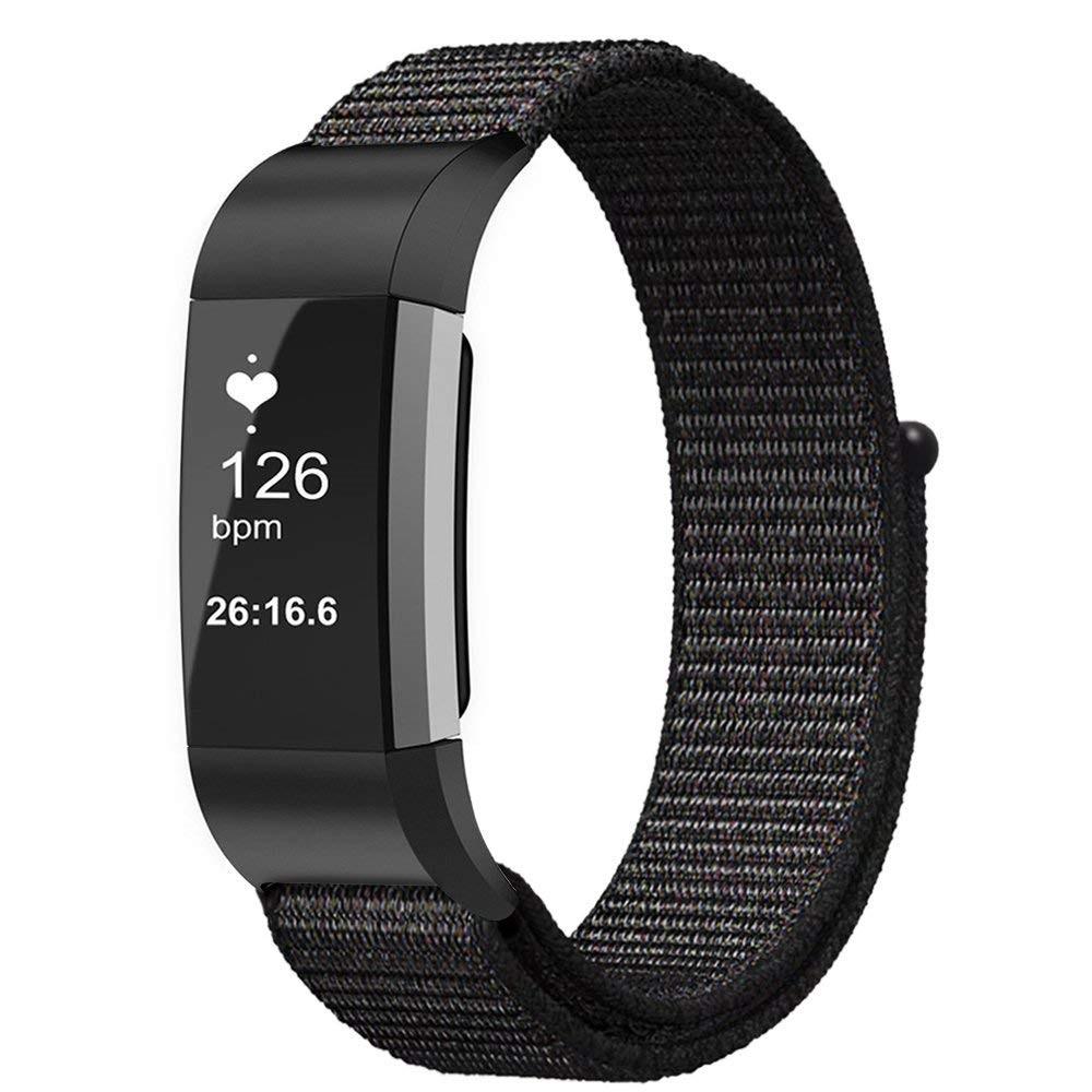 Fitbit Charge 3/Charge 4 Armbånd i nylon, Sort