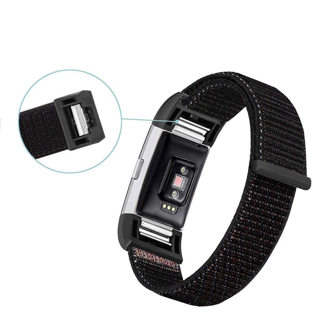 Fitbit Charge 3/Charge 4 Armbånd i nylon, Sort