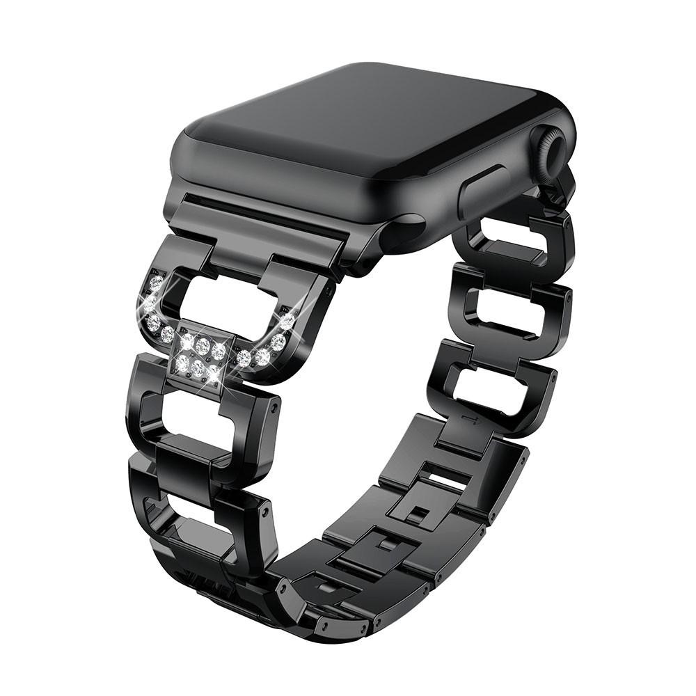 Apple Watch Ultra 49mm 1st Gen Luksuriøst armbånd med glitrende sten, Sort