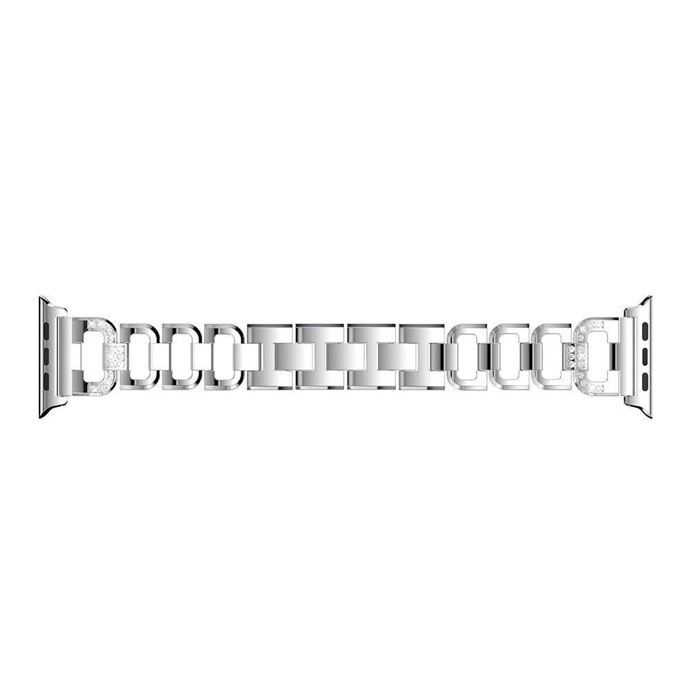 Apple Watch Series 7 41mm Luksuriøst armbånd med glitrende sten, Sølv