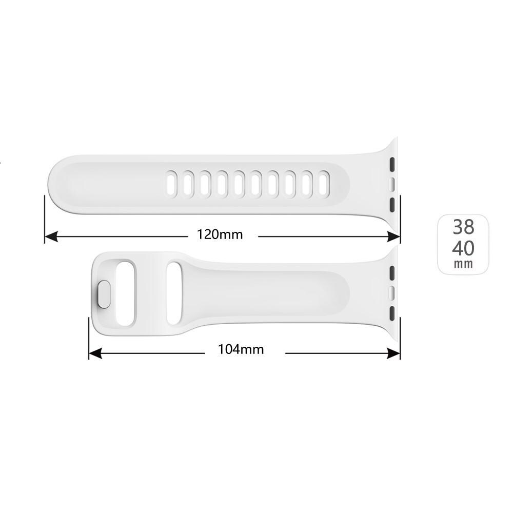 Apple Watch Series 8 41mm Armbånd i silikone, Hvid