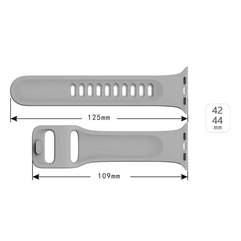 Apple Watch Series 4-6 44mm Armbånd i silikone, Grå