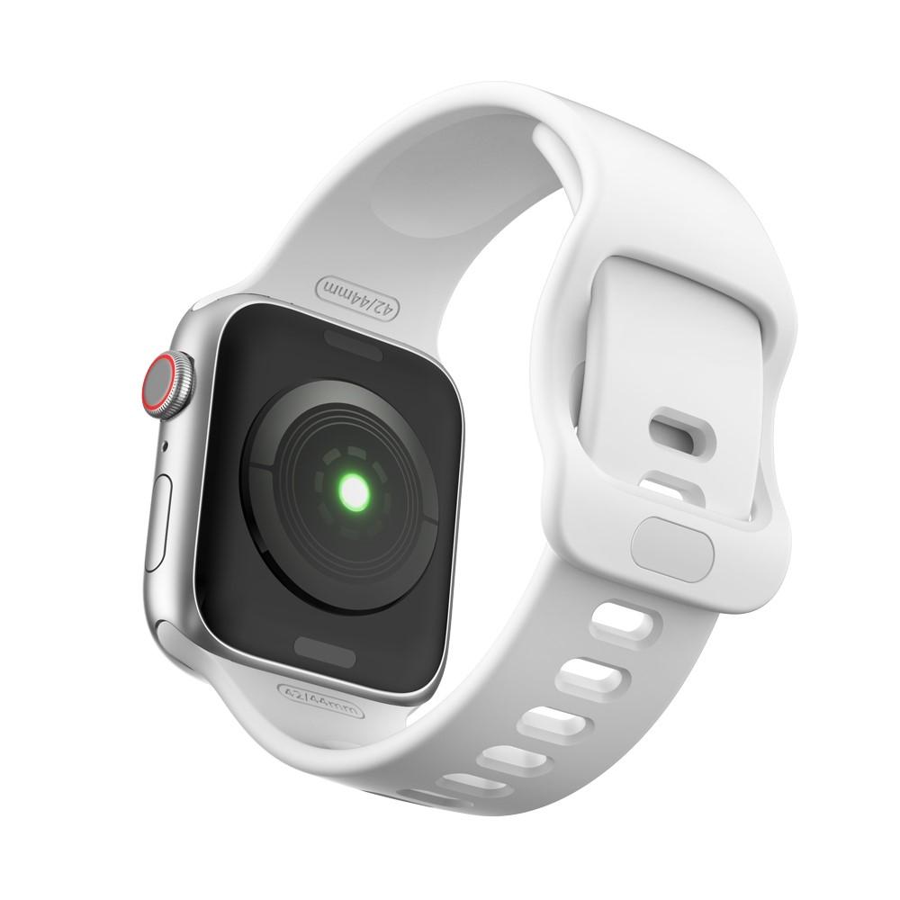 Apple Watch SE 44mm Armbånd i silikone, Hvid