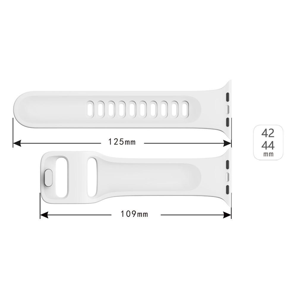 Apple Watch SE 44mm Armbånd i silikone, Hvid