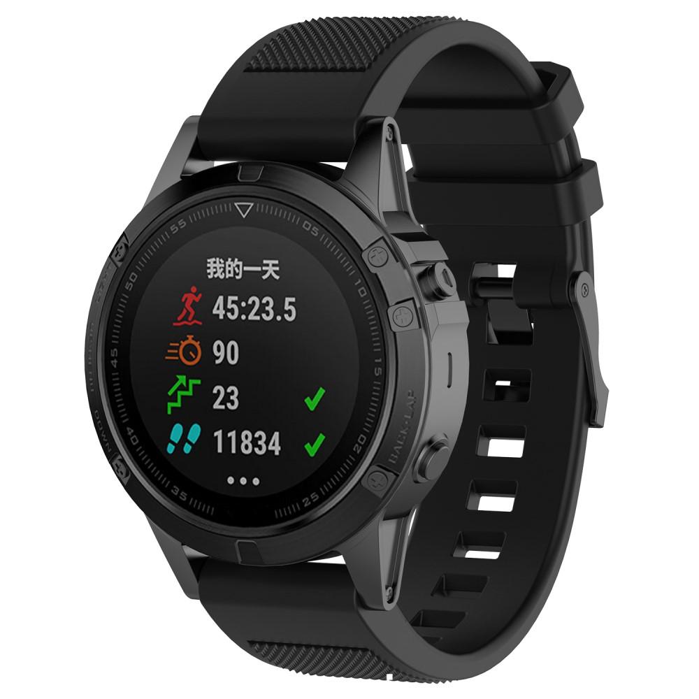 Garmin Fenix 5/Fenix 5 Plus Armbånd i silikone, Sort
