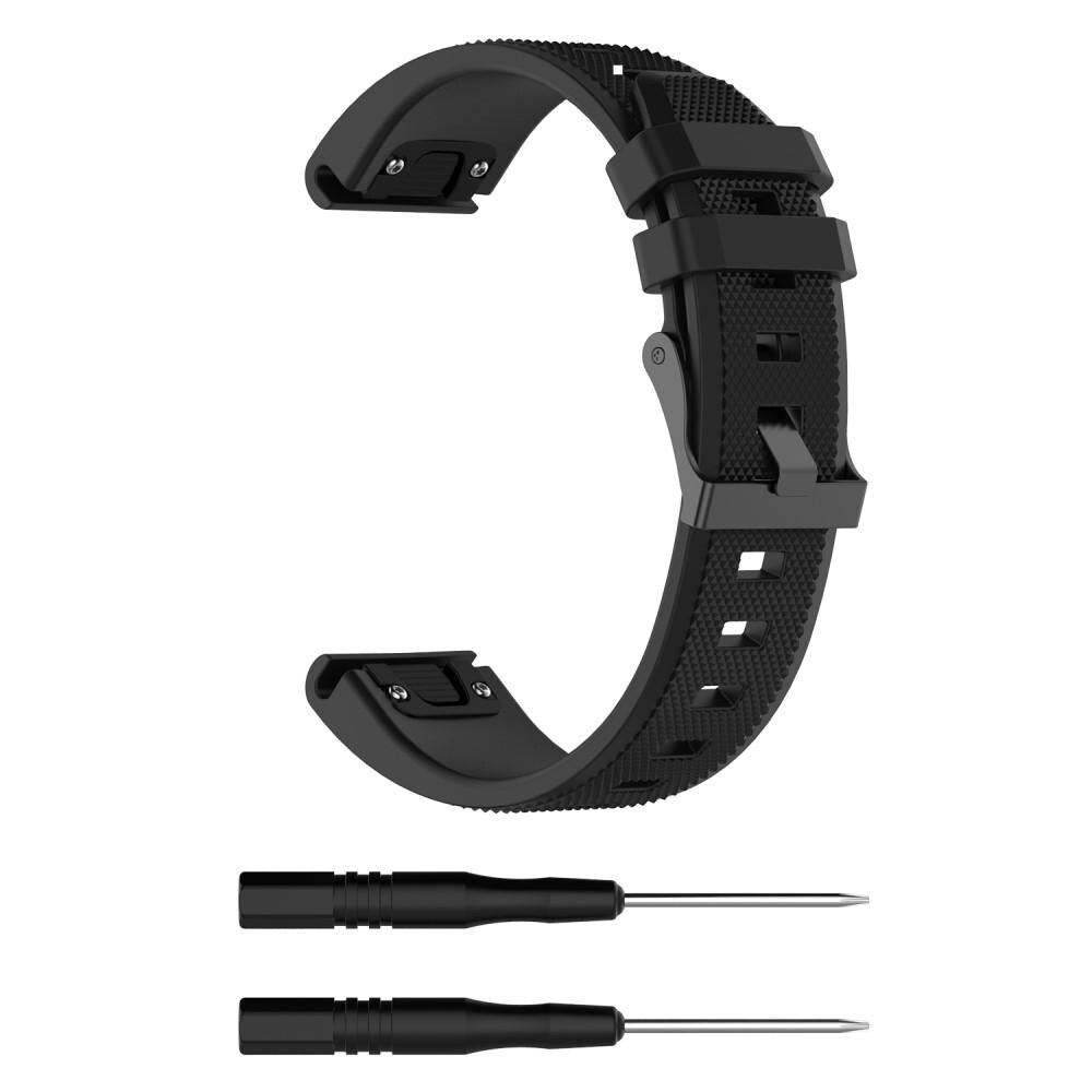 Garmin Fenix 5/Fenix 5 Plus Armbånd i silikone, Sort