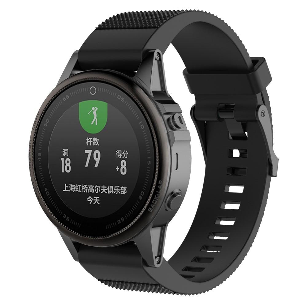 Garmin Fenix 5S Plus/Fenix 5S Armbånd i silikone, Sort