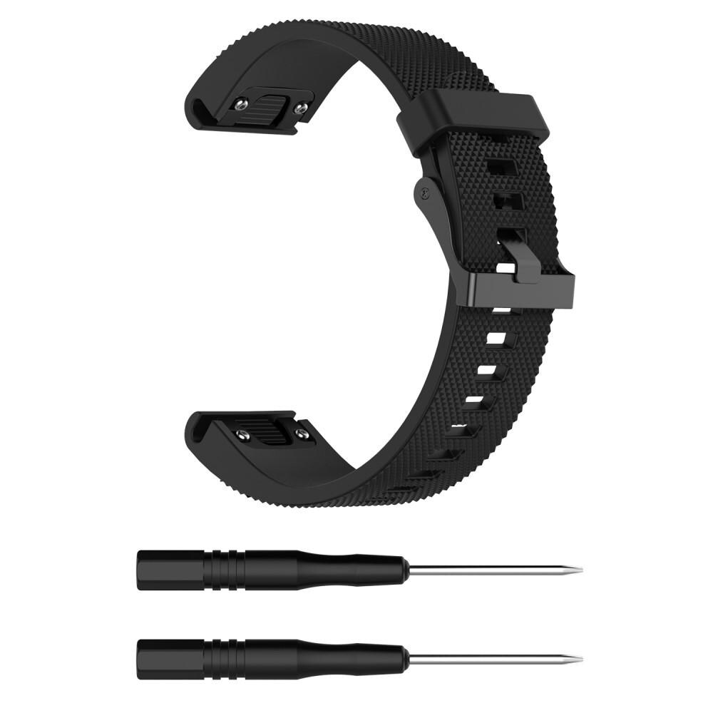 Garmin Fenix 5S Plus/Fenix 5S Armbånd i silikone, Sort
