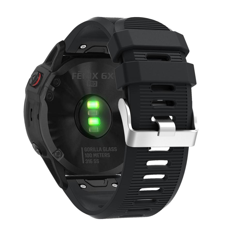 Garmin Fenix 5X Plus/Fenix 5X Armbånd i silikone, Sort