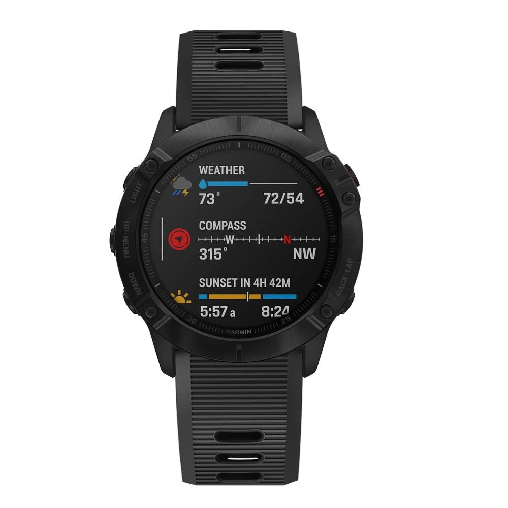Garmin Fenix 5X Plus/Fenix 5X Armbånd i silikone, Sort