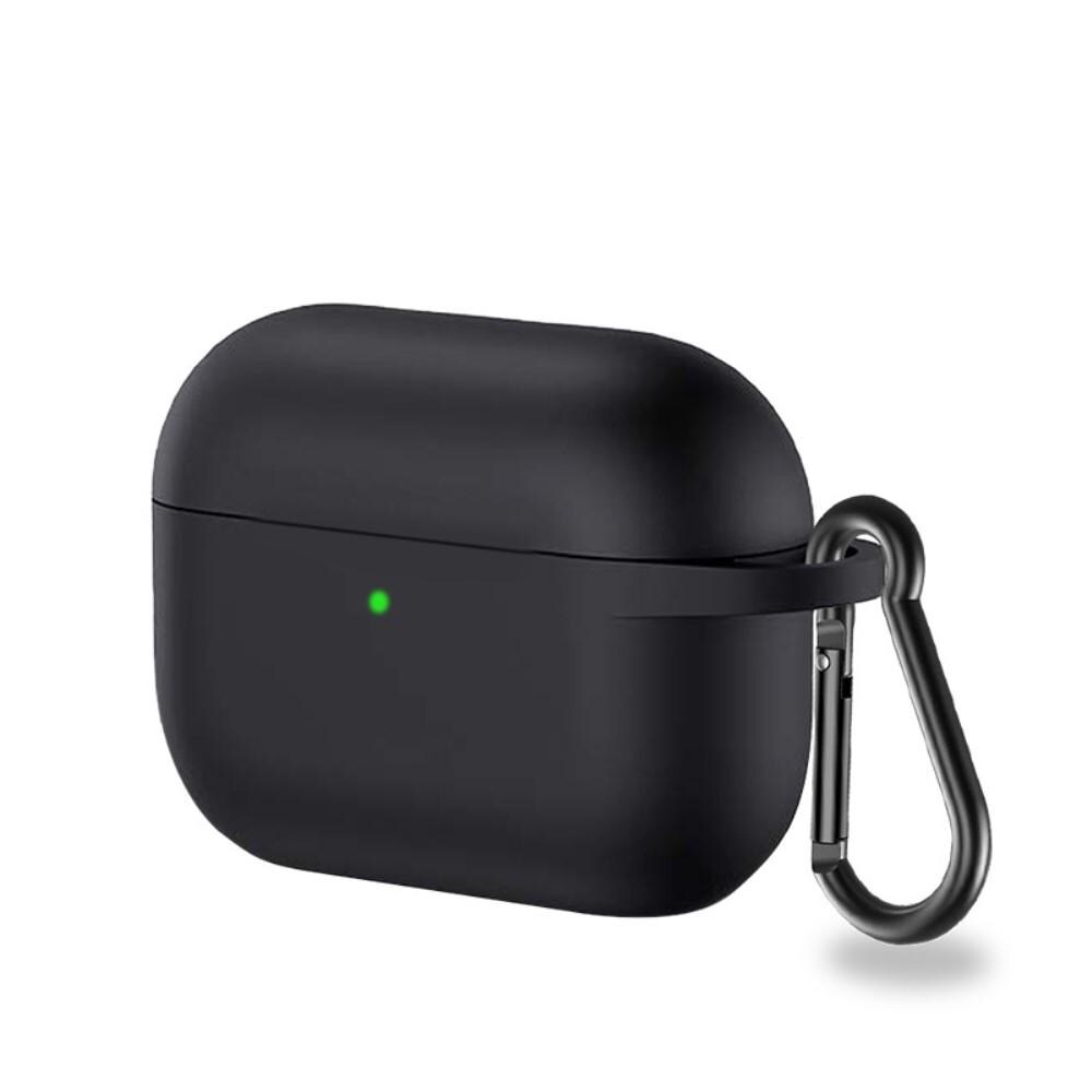 Apple AirPods Pro Silikonecover + karabinhage, Sort